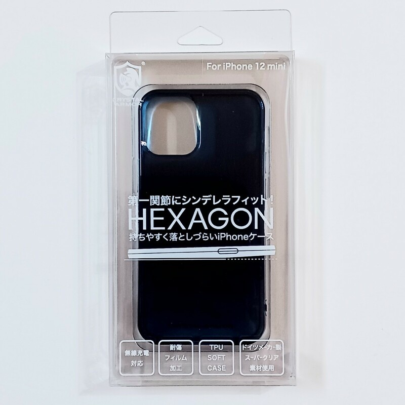 iPhone12 mini クリアケース HEXAGONサンセットブルー
