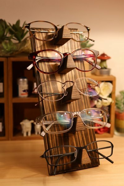 メガネ ラック スタンド 置き ホルダー 木製 アンティーク風 ビンテージ 男前 眼鏡 サングラス 収納 ケース ディスプレイ 10jaco