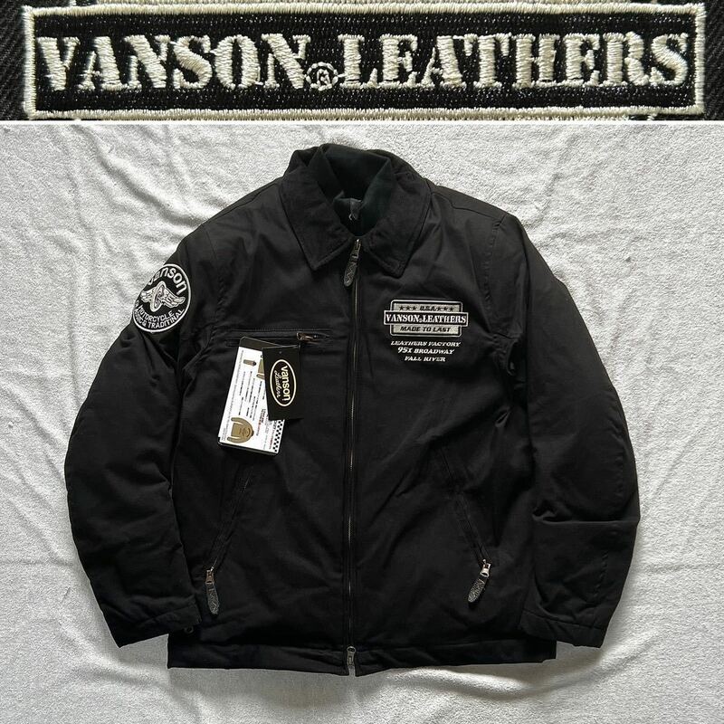 ★ VANSON VS22110W Lサイズ バンソン コットンジャケット ライディングジャケット ウインター 防風 防水 防寒 プロテクター装備 A51003-34