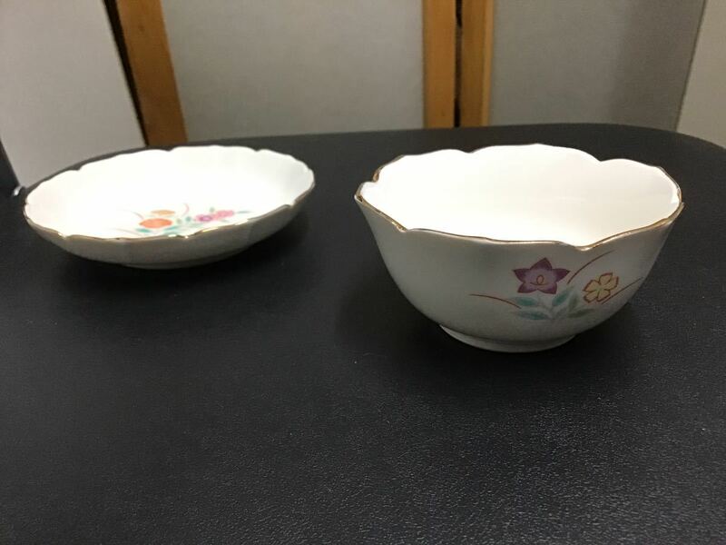 有田焼　八陶器　西山作　珍味揃い　花柄　小鉢　平鉢　セット　5客食器 和食器 