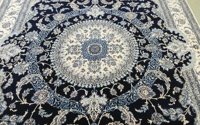 イラン直輸入 新品 上代1200万円クラス 特大サイズ ペルシャ絨毯 ナイン ハビビアン工房 2.5m×3.4mシ ルク＆ウール 