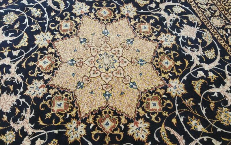 ヘキマットネジャット ペルシャ絨毯 イスファハン シルク＆ウール 巨匠作品 織物芸術