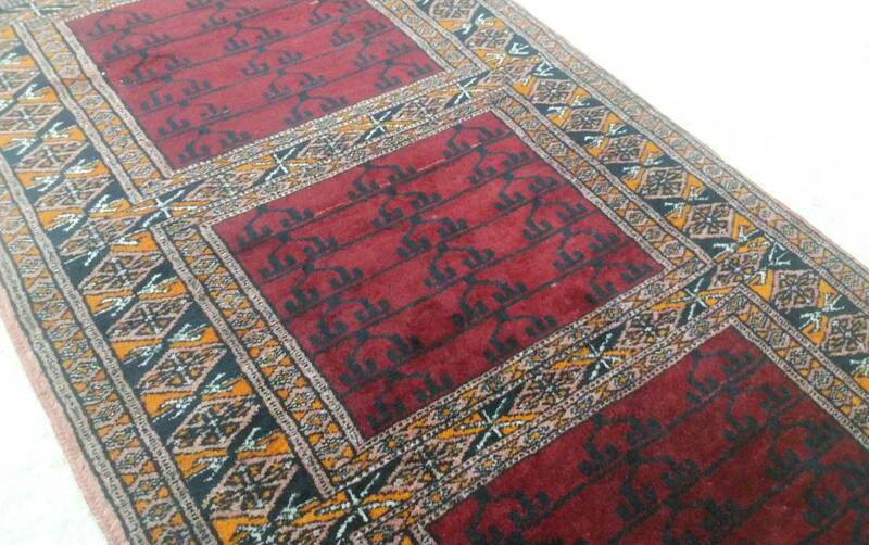 パキスタン絨毯 手織り ウール カーペット ランナー 廊下など ペルシャ絨毯好きに