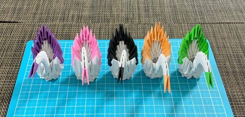 折り紙 鶴の置物 5個セット⑥