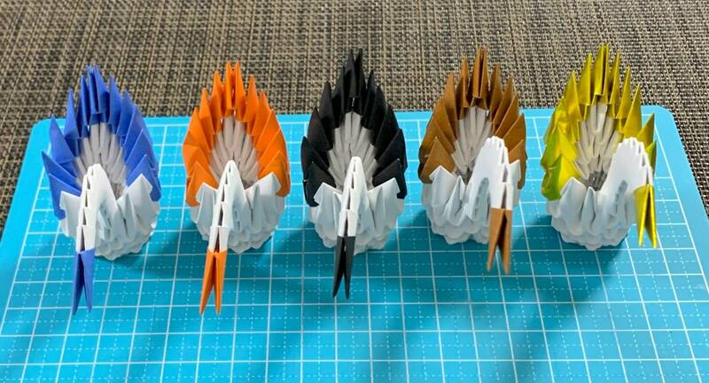折り紙 鶴の置物 5個セット⑨