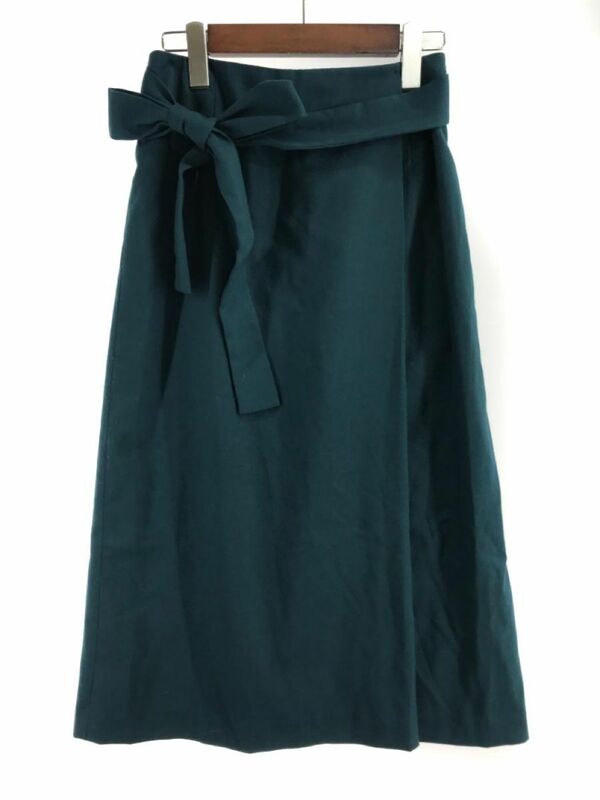 Couture brooch クチュールブローチ リボン ロング スカート size40/グリーン ◇■ ☆ eab5 レディース