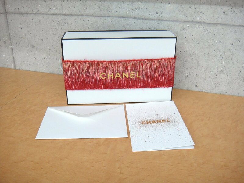 61208R【本物保証】 CHANEL シャネル メッセージカード / 空箱 外箱 BOX セット 美品　