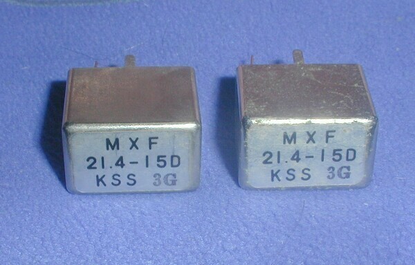 クリスタルフィルタ　キンセキ MXF21.4-15D （２１．４MHｚ）２個セット