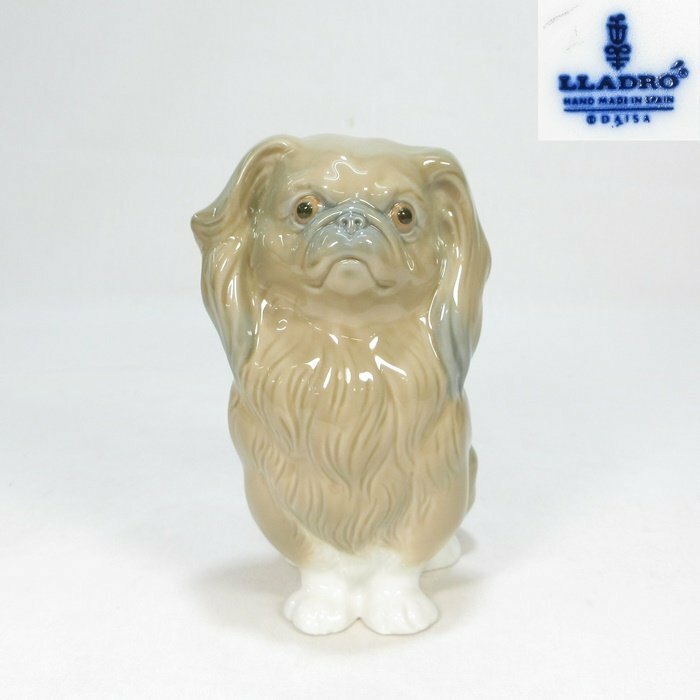【G1019】LLADRO リヤドロ No.4641 『皇帝の抱き犬ペキニーズ』 Pekingese Sitting スペイン製 置物