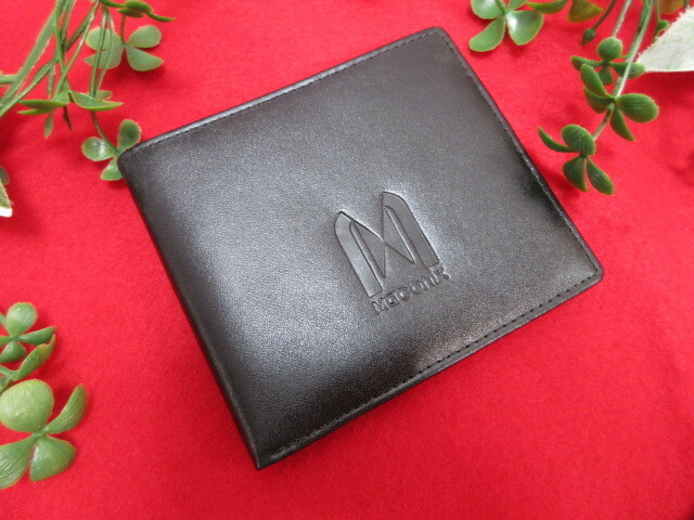 クリOH7058(2) 未使用 Maconix 二つ折り財布 財布 ブラック