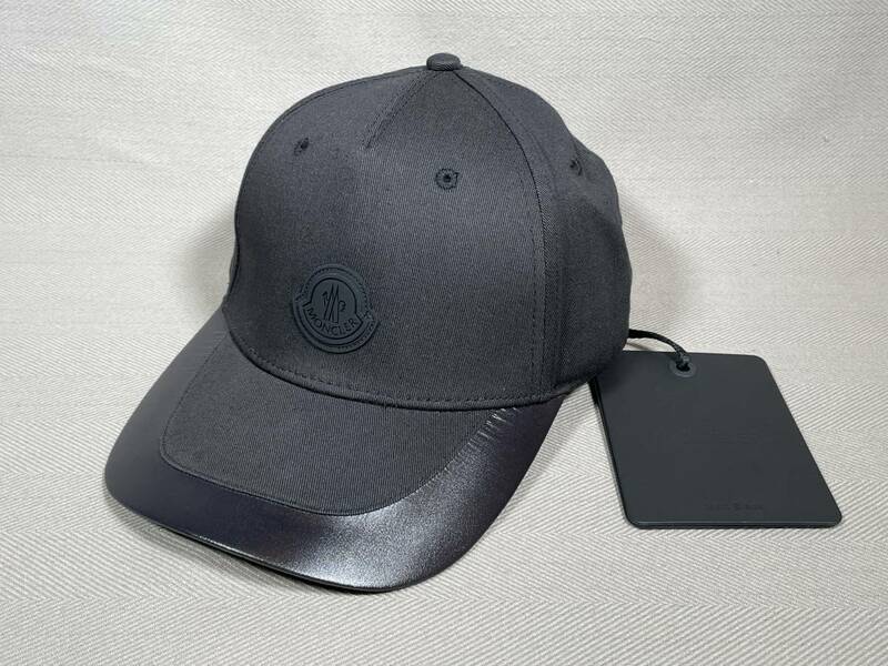 新品 本物 モンクレール MONCLER ロゴ キャップ 帽子 黒 ブラック ベースボールキャップ ハット matt black