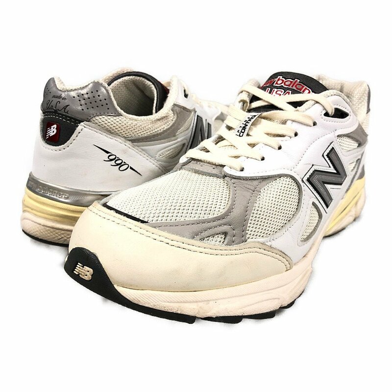 NEW BALANCE ニューバランス M990AL3 シューズ USA製 ホワイト サイズUS10.5D=28.5cm 正規品 / 32618