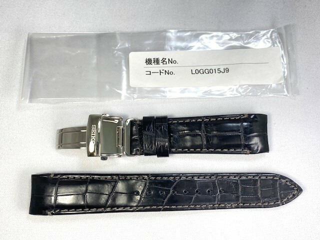 L0GG015J9 SEIKO ブライツ 20mm 純正革ベルト クロコダイル ブラック SAGA251/8B63-0AL0用 ネコポス送料無料