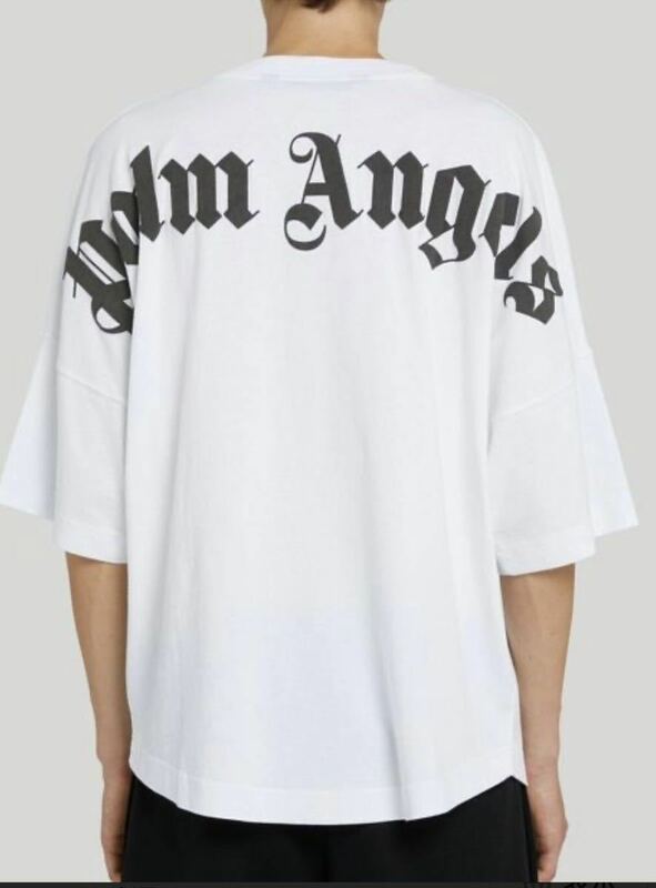 パームエンジェルス PALM ANGELS LOGO OVER TEE バックロゴ オーバーサイズ Tシャツ カットソー 半袖 L ホワイト 白 PMAA002E20JER001