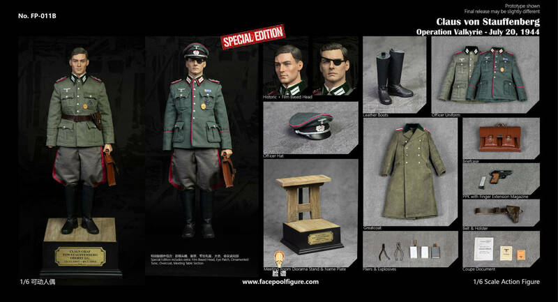 未開封新品/絶版豪華版FacepoolfigureFP011Bトムクルーズ1/6WW2参謀大佐クラウスフォンシュタウフェンベルク/ヒトラー暗殺計画ワルキューレ