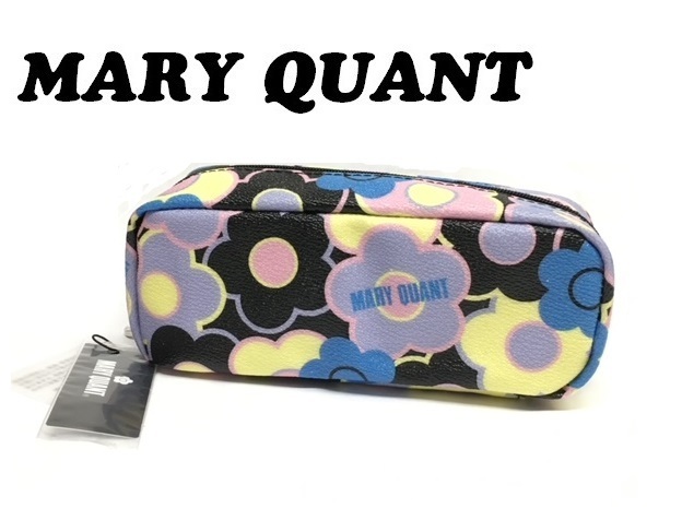 【MARY QUANT】(NO.2802) マリークワント カラーエッジラインデイジー Wポケットペンケース ブラック　未使用　マリクワ
