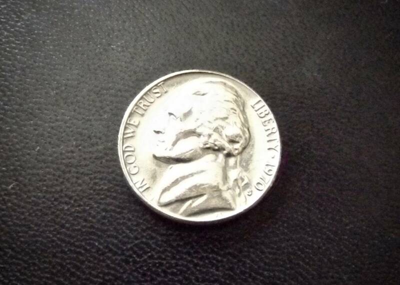 アメリカ　ジェファーソン　5セントコインです。　1970年　S刻印　送料無料（7920）　USA　お金 硬貨　ドル　貨幣