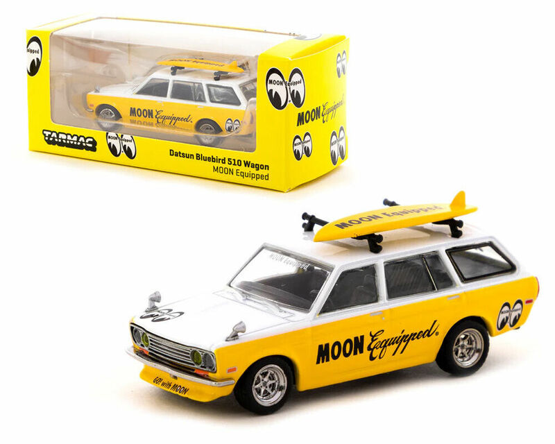 ターマックワークス 1/64 ダットサン ブルーバード 510 ワゴン ムーンアイズ サーフボード Tarmac Works Datsun Bluebird Mooneyes