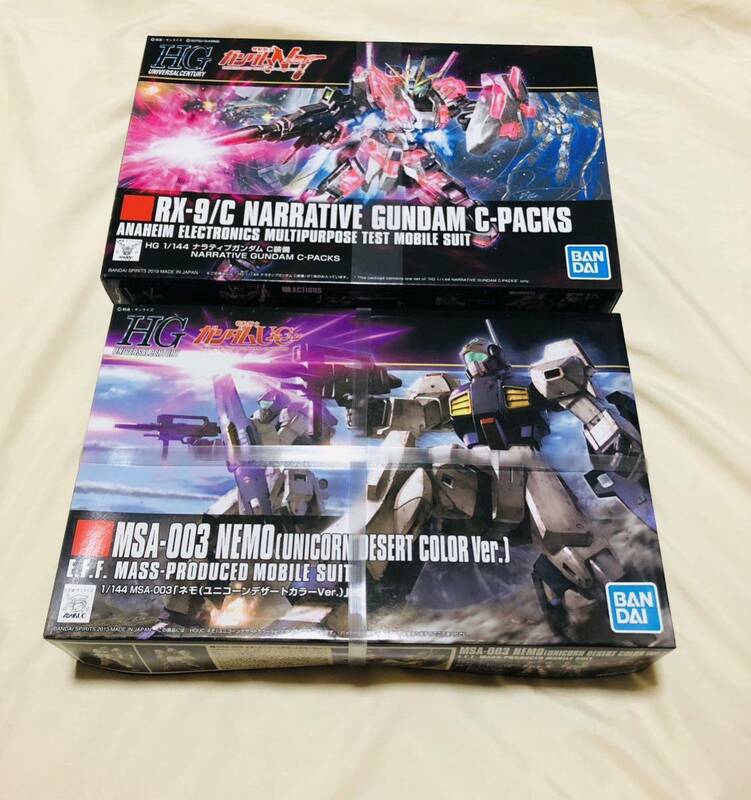 未組立　HG ナラティブガンダム　c装備　ネモ　ユニコーンデザートカラー UC NT NARRATIVE GUNDAM C-PACKS NEMO UNICORN DESERT COLOR Ver.