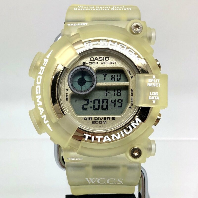 極美品 G-SHOCK ジーショック CASIO 腕時計 DW-8201WC-9T フロッグマン WCCS 礁保護 デジタル クォーツ 【ITHZZ3ODQJYO】