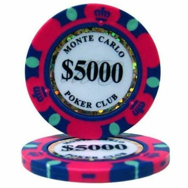 25枚セット $5000 ポーカーチップ モンテカルロ カジノ コイン クレイ プラスチック ゴルフ ボール マーカーグリーンマーカー ギャンブル