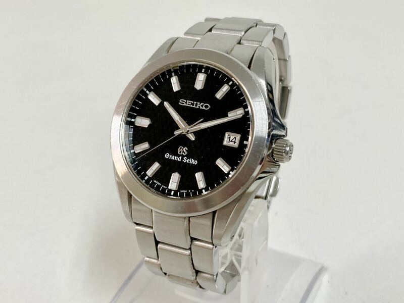 管120093 SEIKO セイコー Grand Seiko グランドセイコー クォーツ 8J56-8020 デイト メンズ 腕時計 ブラック 黒 QZ
