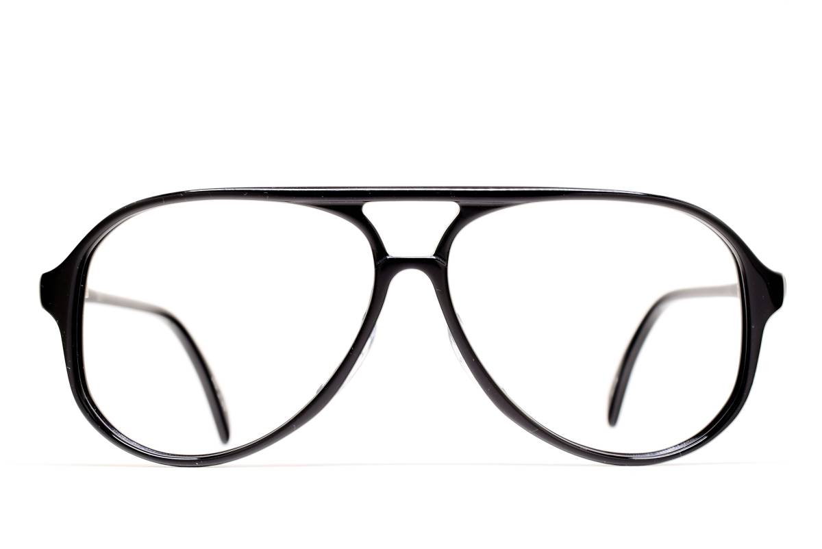 デッドストック ENA LOBO 54-12 アビエーター Wブリッジ セルロイド メガネ サングラス フレーム ブラック 恵那眼鏡 ヴィンテージ