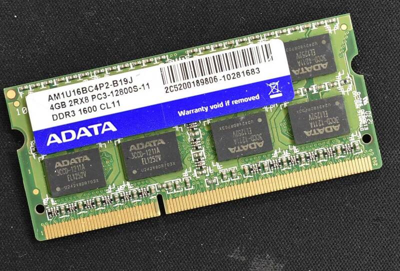 4GB PC3-12800S DDR3-1600 S.O.DIMM 204pin 2Rx8 [1.5V] [A-DATA 4G] Macbook Pro iMac (DDR3)対応 (管:SB0128
