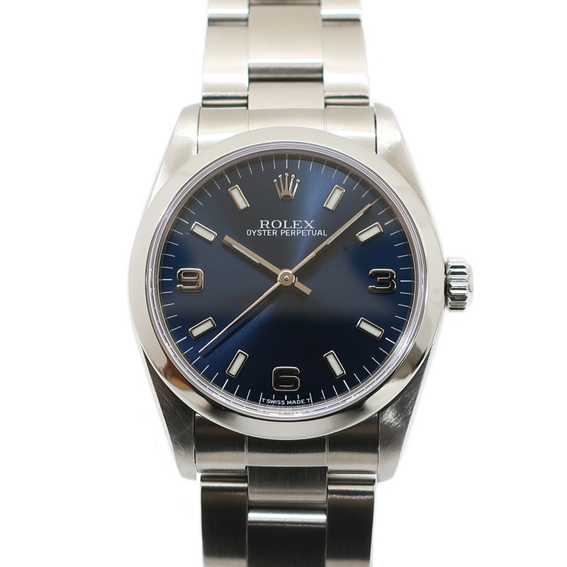 【天白】ロレックス オイスターパーペチュアル デイト 67480 U番 ブルー OH・仕上 ボーイズ 腕時計