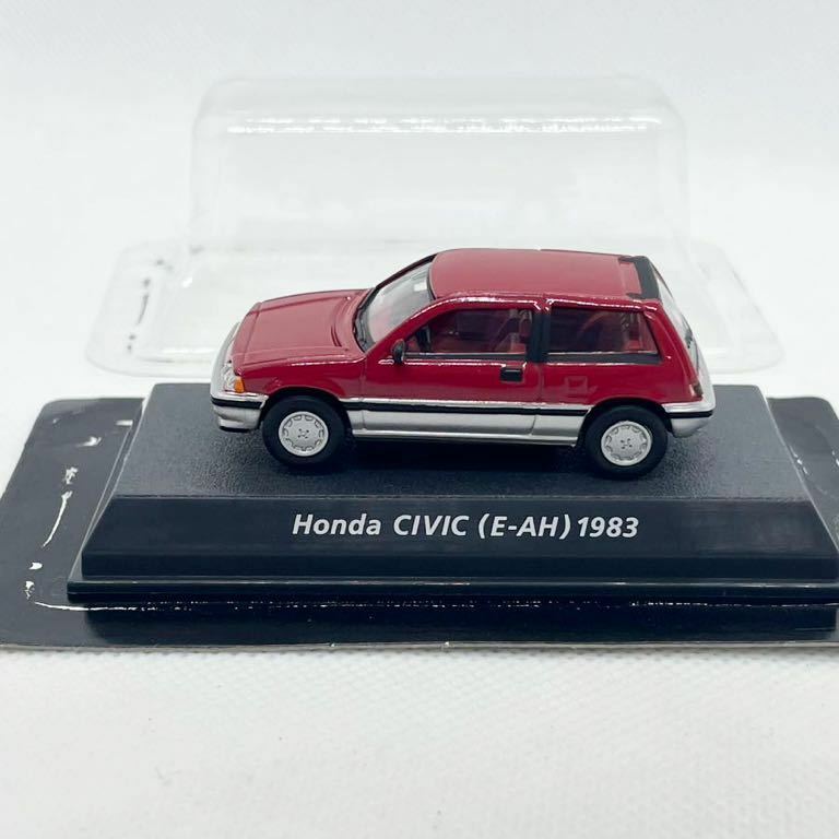 コナミ 1/64 Honda CIVIC (E-AH) 1983 レッド×シルバー ホンダ ワンダーシビック