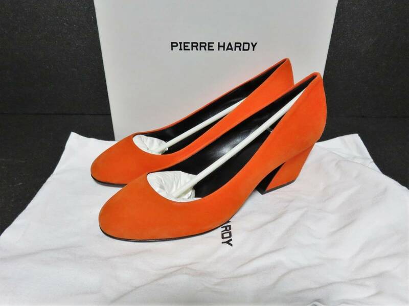 新品 PIERRE HARDY スエード パンプス 36 オレンジ イタリア製 ピエールアルディ やぎ革 シューズ 靴 ヒール レザー CALAMITY PUMP 