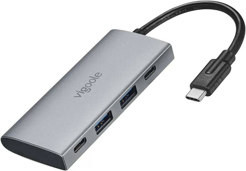 vigoole 4ポートUSB Cハブ10Gbps USB 3.1/3.2 Gen 2 SuperSpeed USB 10Gbps準拠 2x Type-Cポート/2x Type-Aポート10Gbpsデータ伝送速度搭載