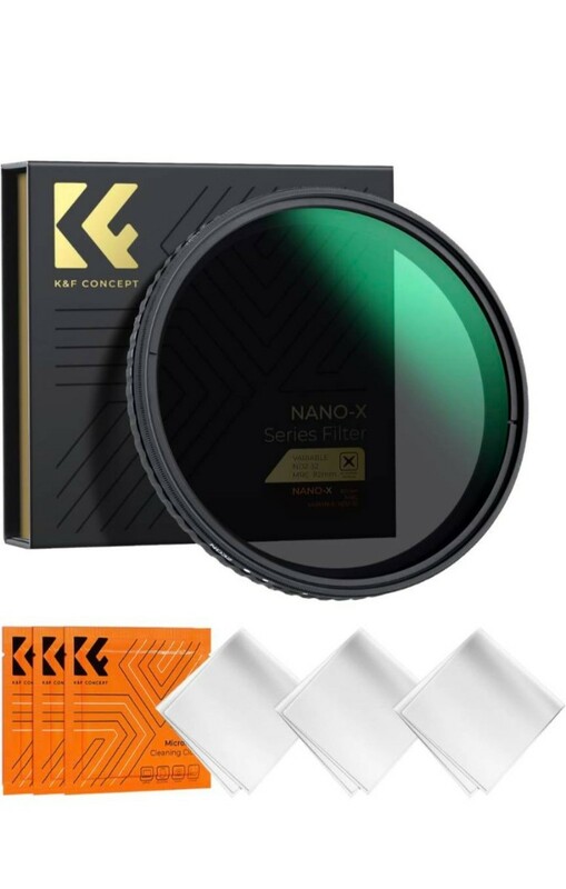 K&F Concept 43mm 可変NDフィルター ND2-ND32 X状ムラなし 日本製AGC光学ガラス HD超解像力