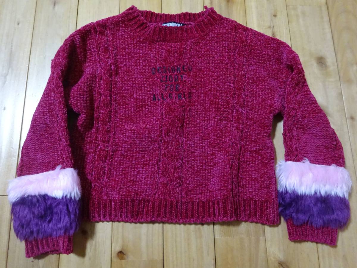 ★　ZIDDY　赤系長袖ニットSサイズ(子供服) 　★USED
