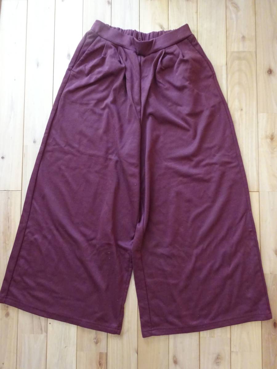 ★　Ranan　あずき色ワイドパンツLサイズ　★USED