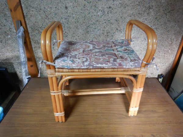 籐製　椅子111701　55X40XH57(座高42)CM 木製　いす　チェアー