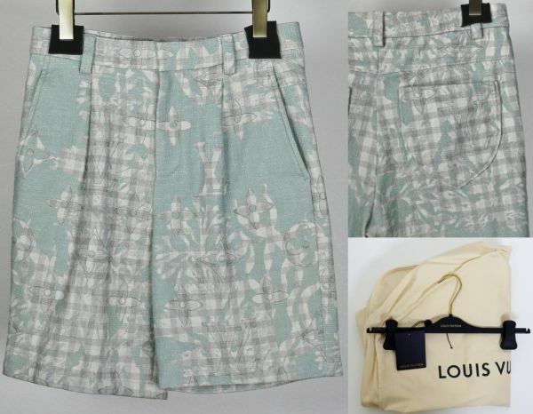 23AW LOUIS VUITTON ルイヴィトン 1ABJIY コットンブレンド モノグラム テーラード ショーツ 44 b7528