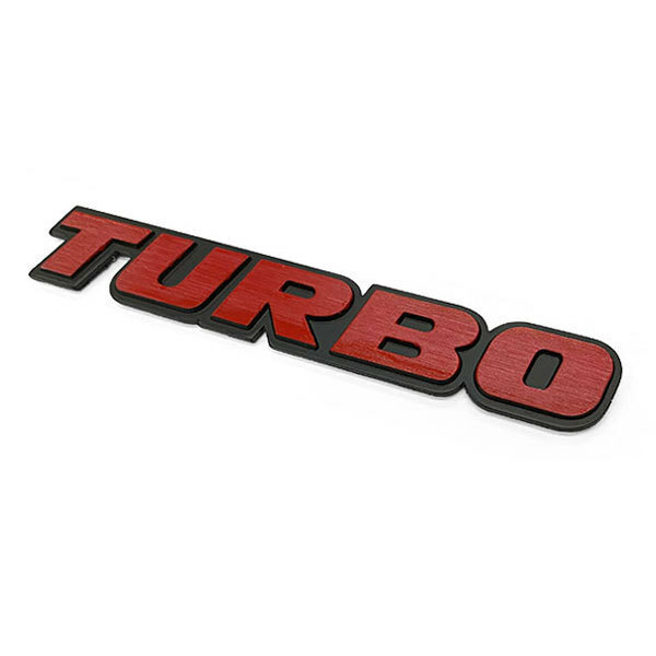 エンブレム 車 ステッカー TURBO ターボ パーツ カー用品 3D アクセサリー ロゴ マーク バックドア 外装 Aタイプ 色レッド 送料無料