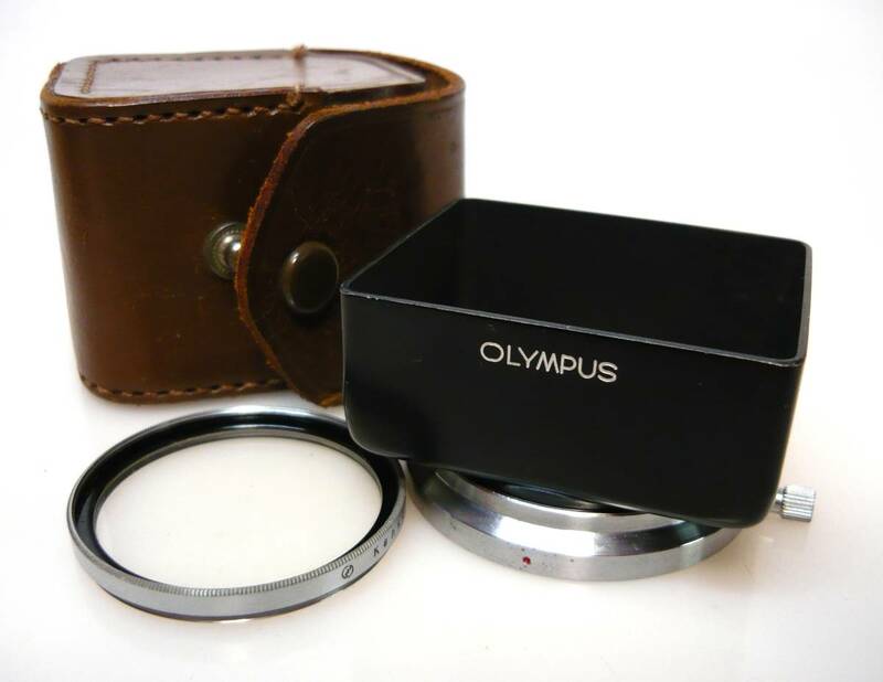 ★OLYMPUS(オリンパス)●純正 角型メタルフード（取付口径 約42mm）◆おまけフィルター付き■良品