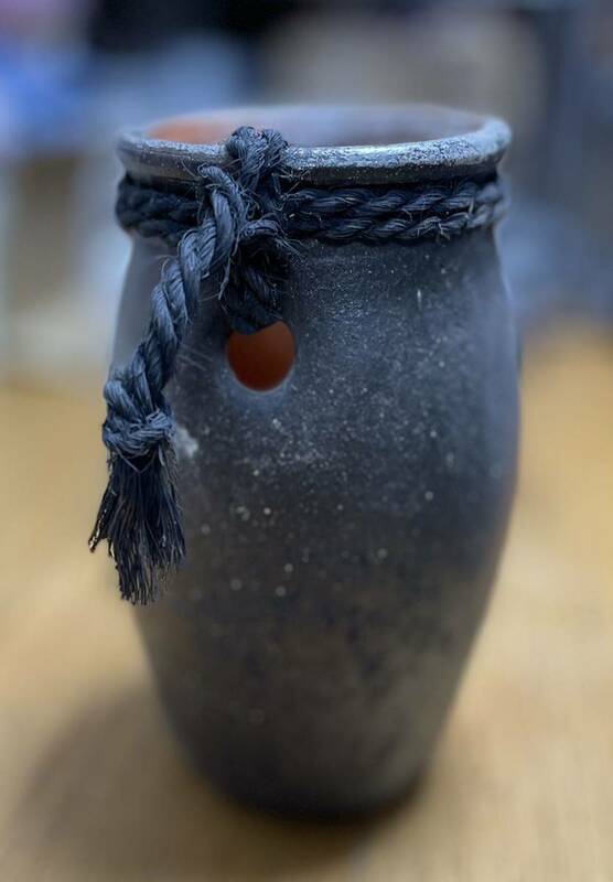 明石のタコ壺　蛸壺　陶器　花器　Nー４