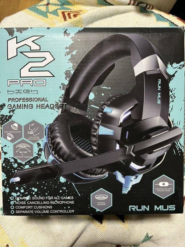 k2 pro run mus ゲーミング ヘッドセット マイク ヘッドホン 新品