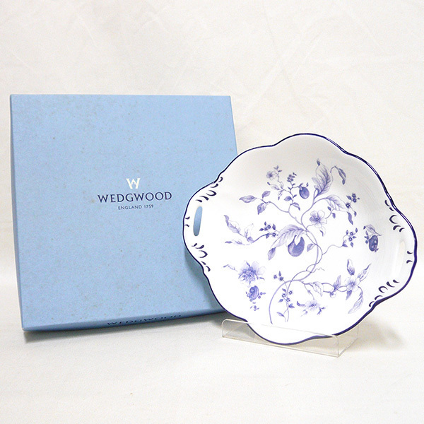 ◎WEDGWOOD BLUE PLUM ウェッジウッド ブループラム ウィンザートレイ トレー 花柄 お皿 箱あり ON5701
