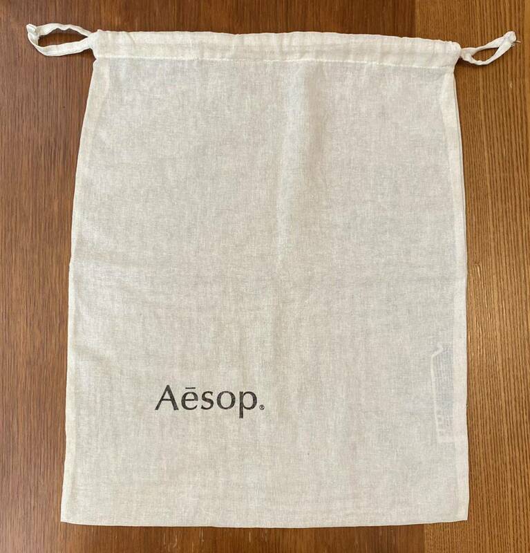 Aesop イソップ　巾着　大　36×45cm オーガニック　コットン袋　ラッピング　インド製綿100%