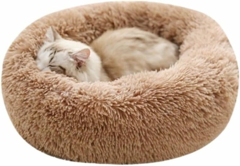 犬 猫 ベッド 茶 ブラウン サイズS 直径40cm