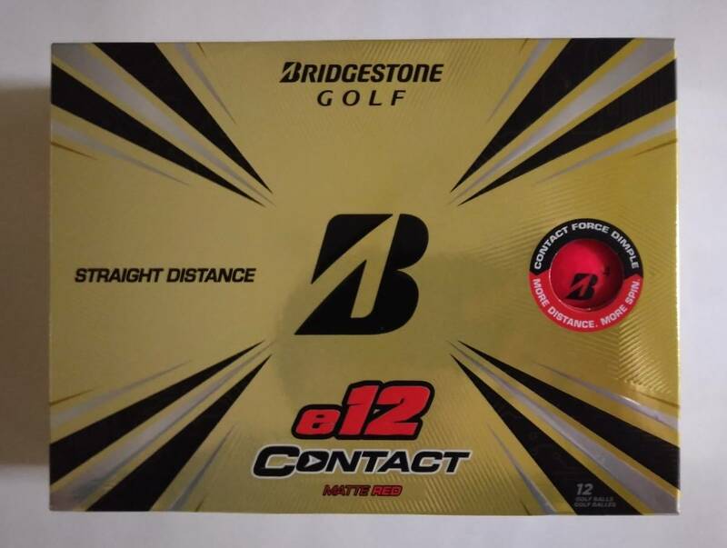 送料無料 新品 ブリヂストン E12 CONTACT マットレッド USモデル 1ダース 2021年モデル 12球 ゴルフボール 赤 コンタクト 3ピース
