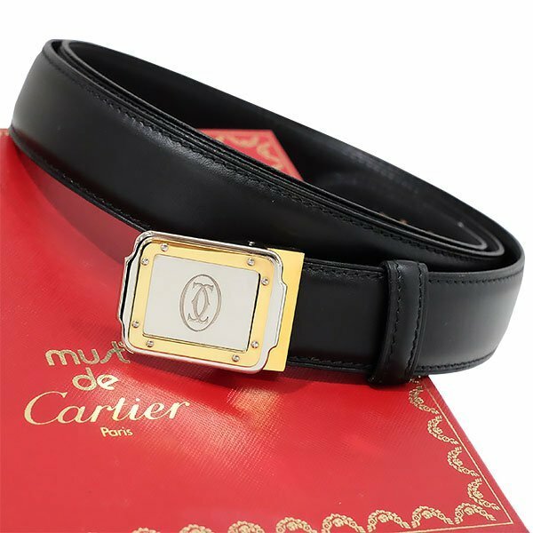 【送料無料】【本物】Cartier★カルティエ★マストドゥカルティエ★ベルト★カーフレザー★ブラック★メンズ★フォーマル★ビジネスシーン