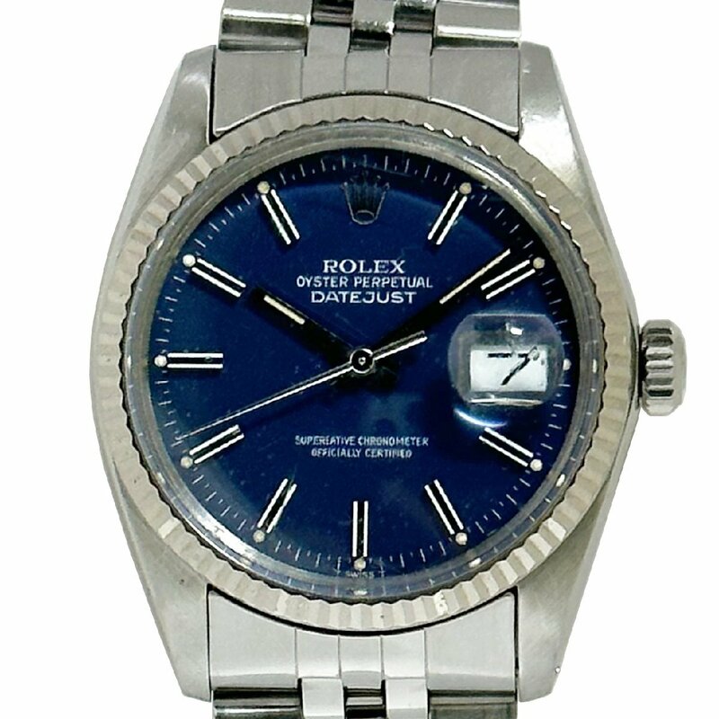 値下げ ROLEX ロレックス 16014 Date Just デイトジャスト ブルー 1980年代 自動巻き J54368