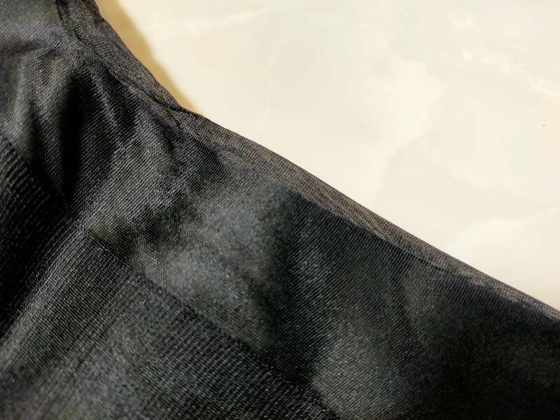 MN ナイロン　極薄　ソックス　ハイゲージ　シースルー　ストッキング　光沢ブラック　黒　昭和レトロ　高級靴下