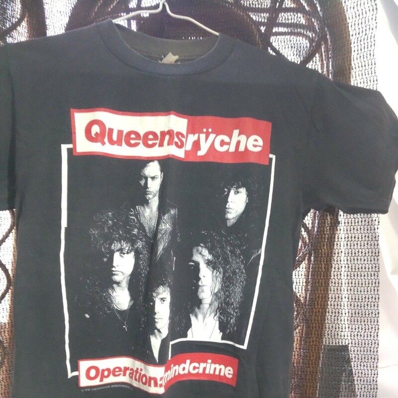 【服飾】 バンド Tシャツ QUEENS クイーン ryche USA製 ビンテージ 1988年ツアー SMサイズ 着丈約73cm 身幅約50cm 当時物 レア _