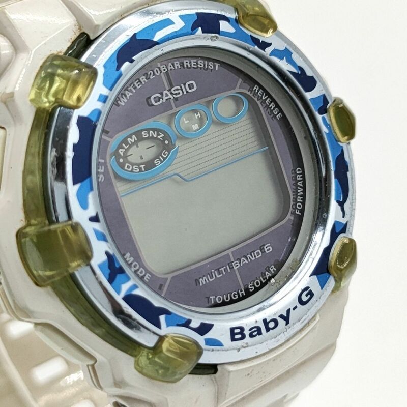 【電池切れ】CASIO カシオ Baby-G ベビージー タフソーラー 電波 腕時計 デジタル文字盤 2015 イルカ クジラ モデル BGR-3005K